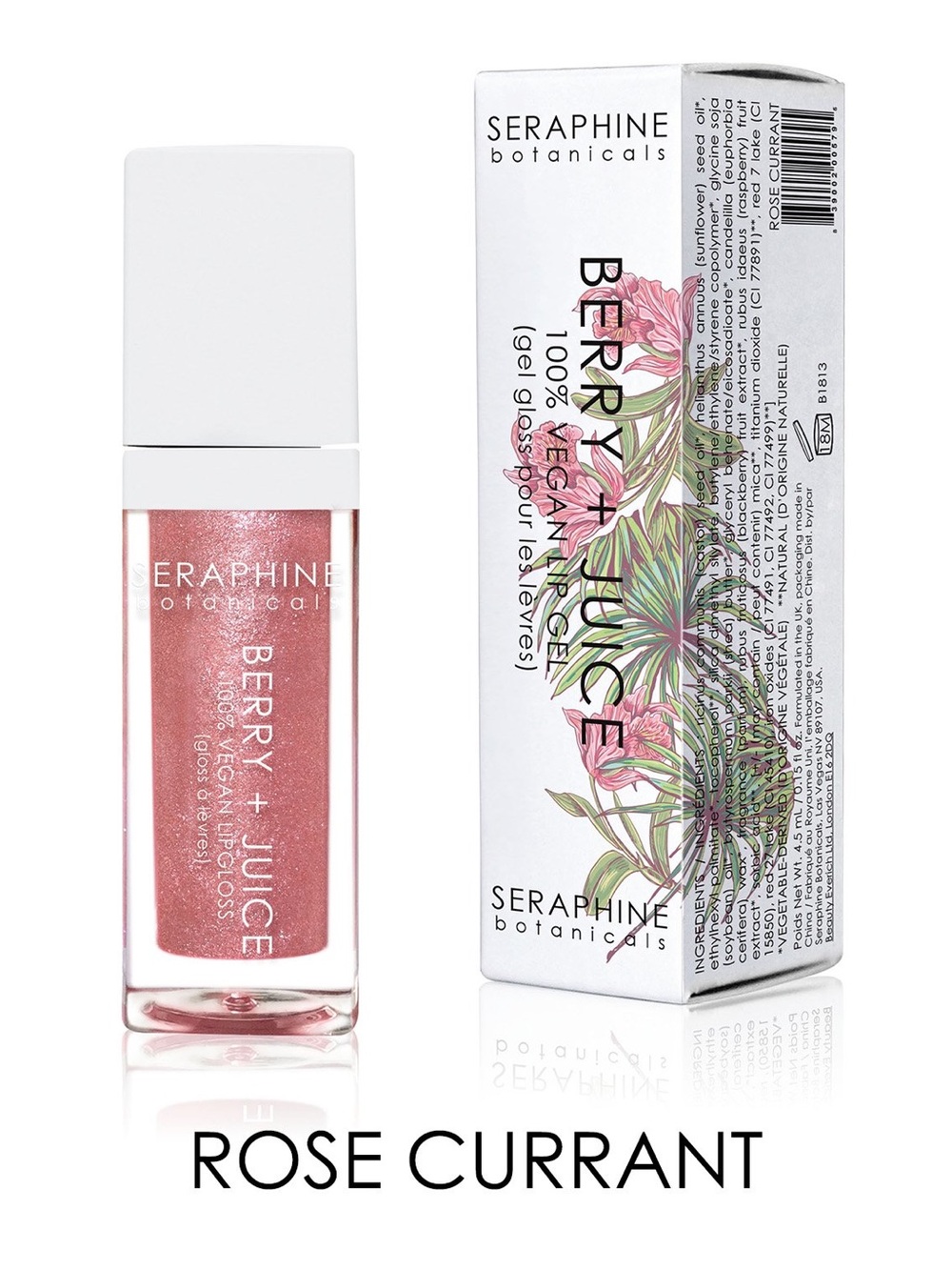 Seraphine Botanicals Berry + Juice Lip Gloss…Shade: Rose Currant…New